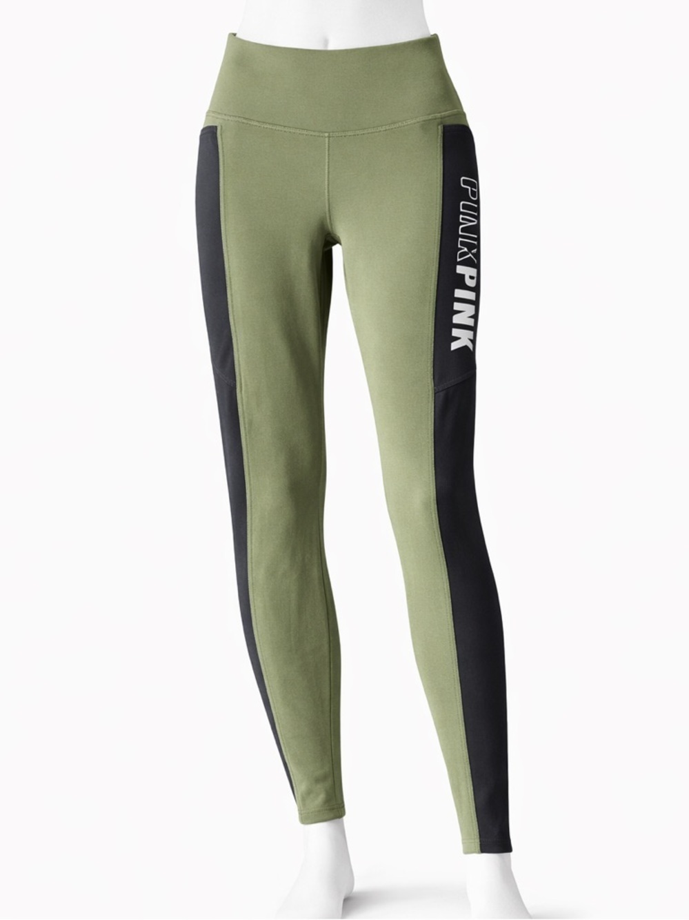 Pink Olive and Black Leggings with Logo size XS